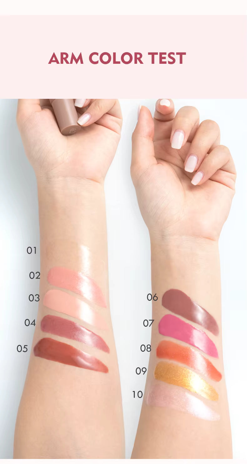 Full-Pigment Ultra-Hydration Long Lasting Shimmer Lip Glaze Smoothly Silky Non-Sticky Liquid Lipgloss